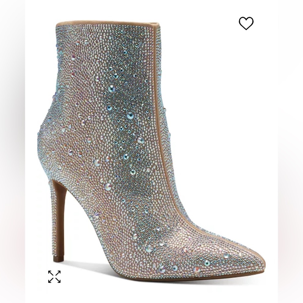 INC International Concepts Reisa Bootie NIB Iridescent Bejeweled Sequin Sparkle